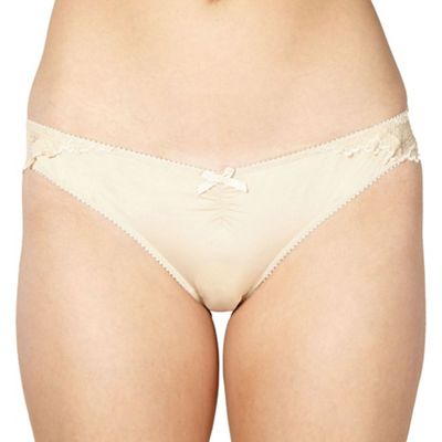 Beige brazilian lace briefs